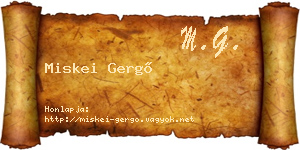 Miskei Gergő névjegykártya